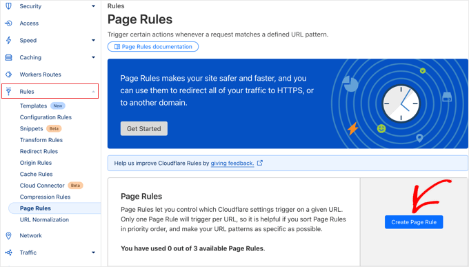 Cloudflare Page Rules