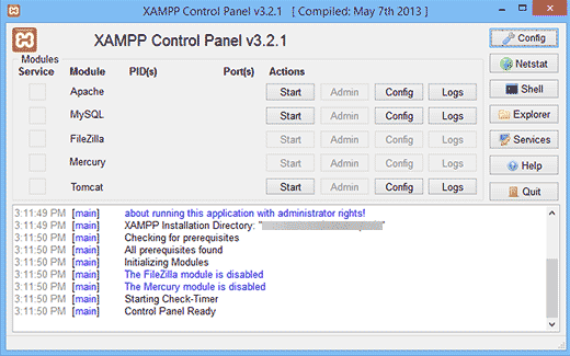 creating database using xampp tutorial