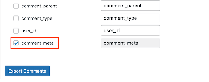 从 WordPress 评论导出自定义元数据