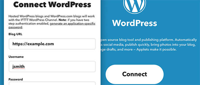 IFTTT 连接 WordPress