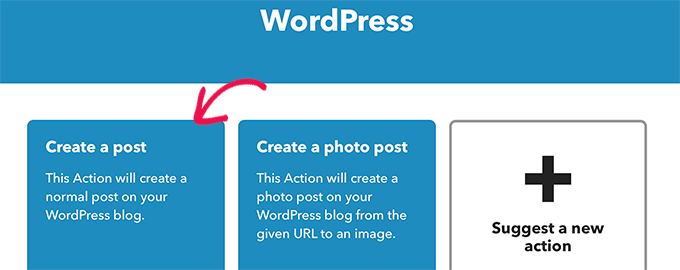 Create a post action