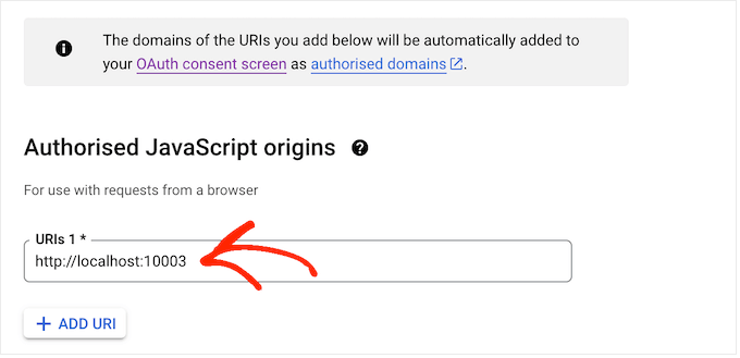 Adding a WordPress website as an authorized JavaScript origin 