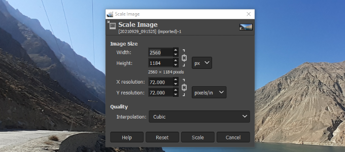 Change scale image settings