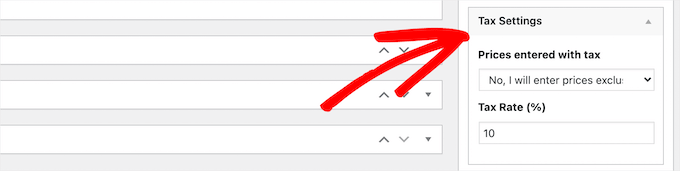 Invoice tax settings