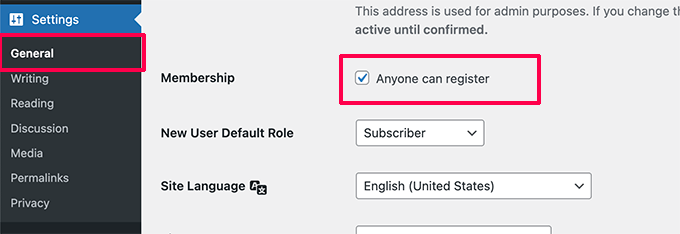 Open user registration in WordPress