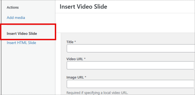 Insert video slide 