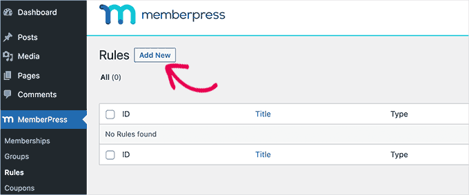 Adding new rule in MemberPress