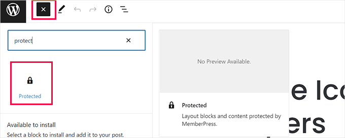 Add protected block