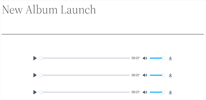 Multiple audio players on a single page