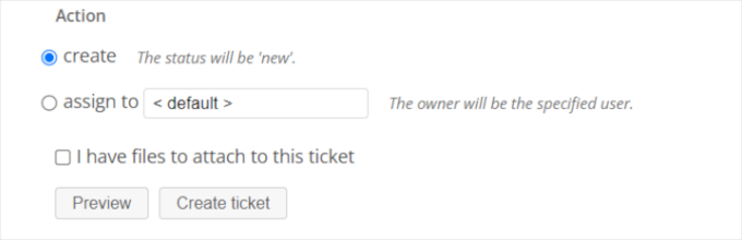 Create your ticket