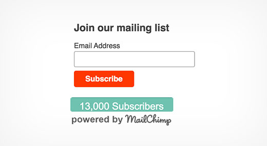 Mailchimp 订阅者 Chiclet 插件预览