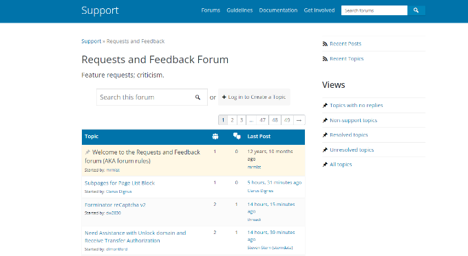 Request and feedback form in WordPress