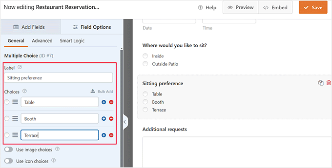 Configure form field settings