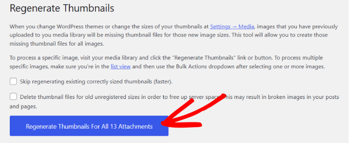 regenerate thumbnail image sizes 