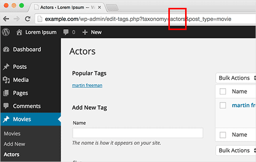 Getting taxonomy key in WordPress