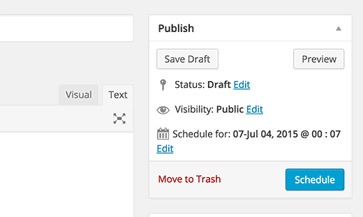 Scheduling a post in WordPress