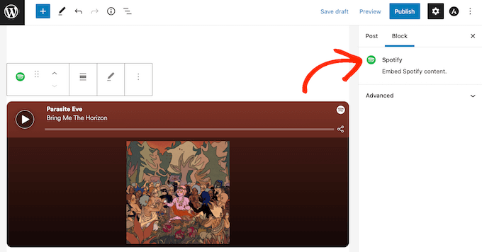 The WordPress Spotify block
