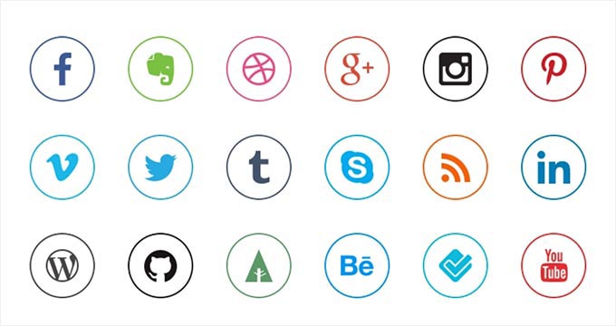 20 social media icons