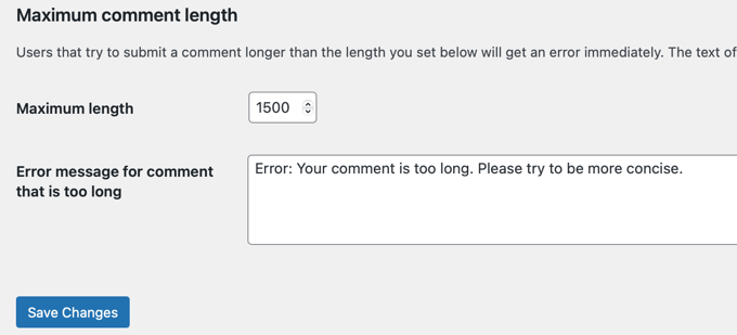 Comment Hacks - Maximum Comment Length 