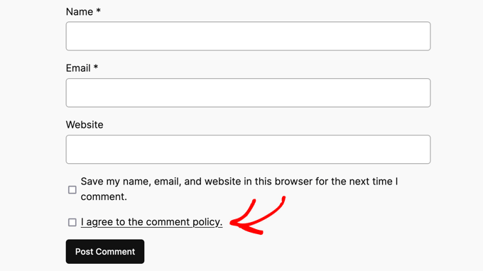 Comment Hacks - Comment Policy Checkbox