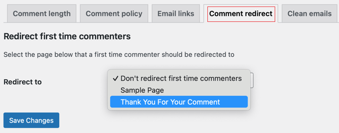 Comment Hacks - Redirect First Time Commenters