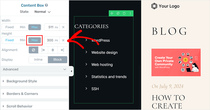 Setting a max height for the Content Box in Thrive Architect