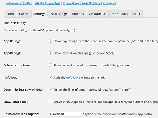 General settings for appbox and badges