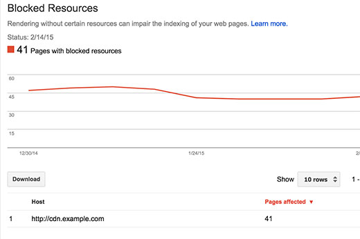 在 Google Search Console 中查找被阻止的资源