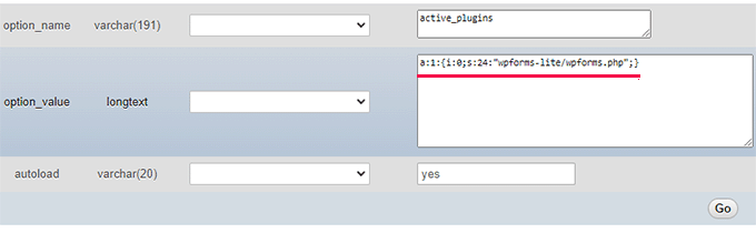 Activate plugins with database