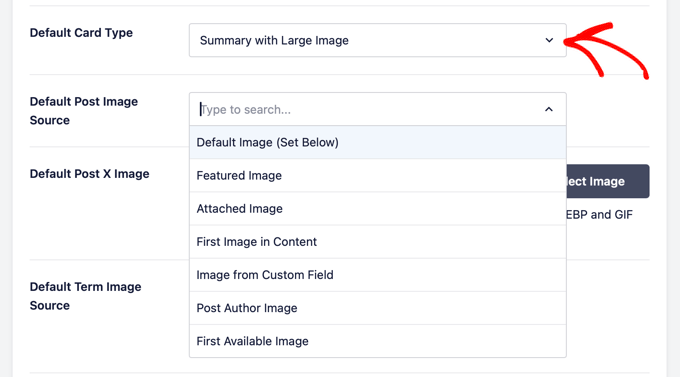 select default post image source