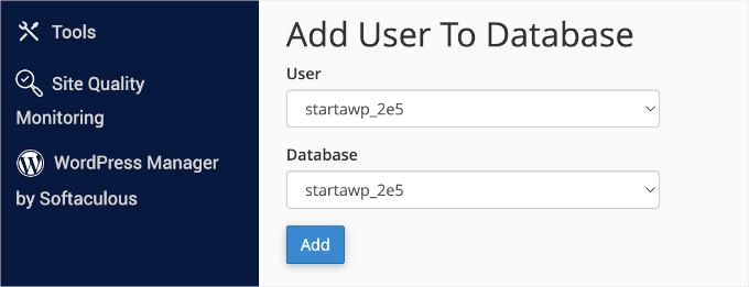 Adding a user to database