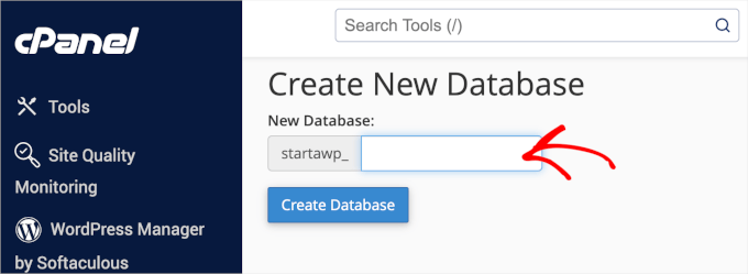 Creating new MySQL database