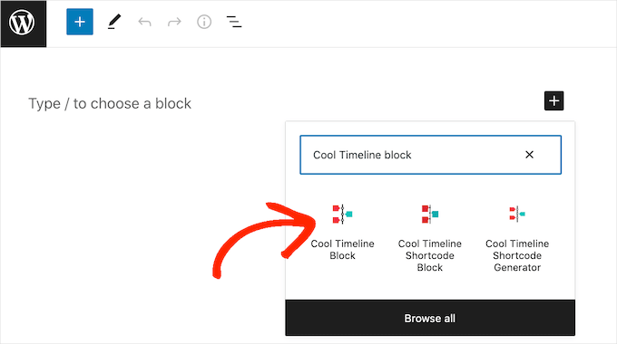 Adding an event timeline to a page or post