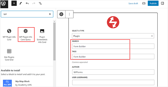 Use Search and Filter fields to filter WordPress plugins