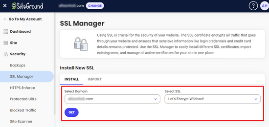 Install free Let's Encrypt SSL in SiteGround