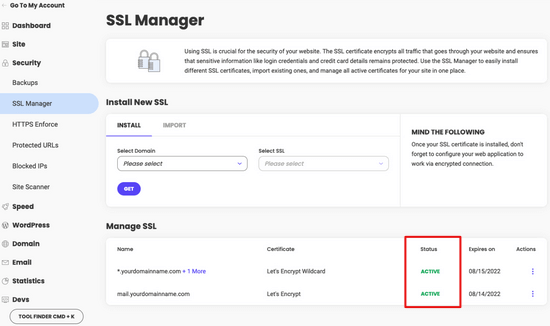 Check if your free SSL certificate is issued in SiteGround