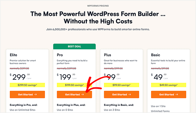 WPForms pricing plans