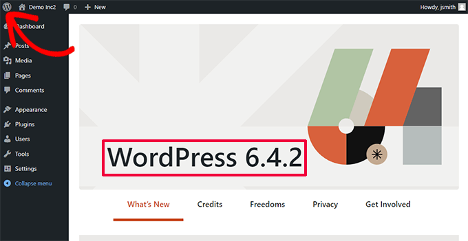 About page for WordPress version 6.4.2