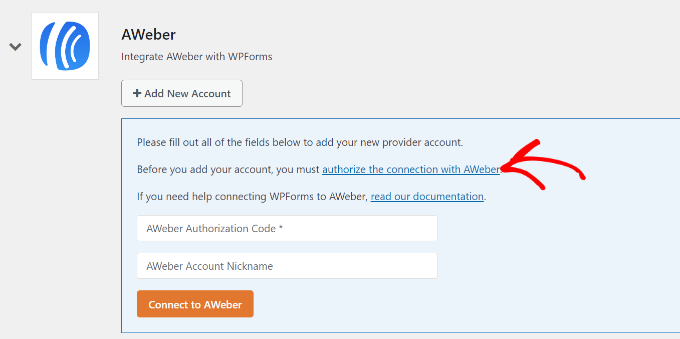Authorize AWeber with WPForms