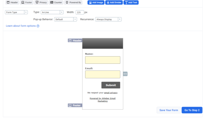 Edit your form content and elements