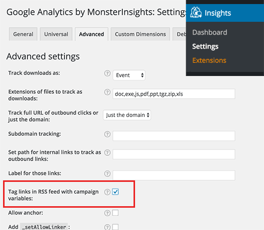 spåra RSS-flödeslänkar i Google Analytics