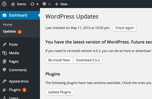 WordPress updates