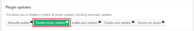 Disable WordPress plugin updates