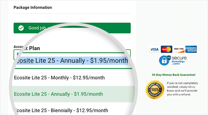 Choose the yearly plan for the best GreenGeeks discount