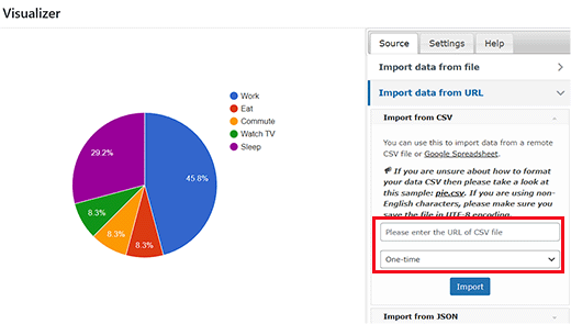 添加 CSV 文件 URL