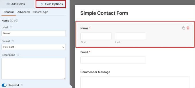 edit form fields