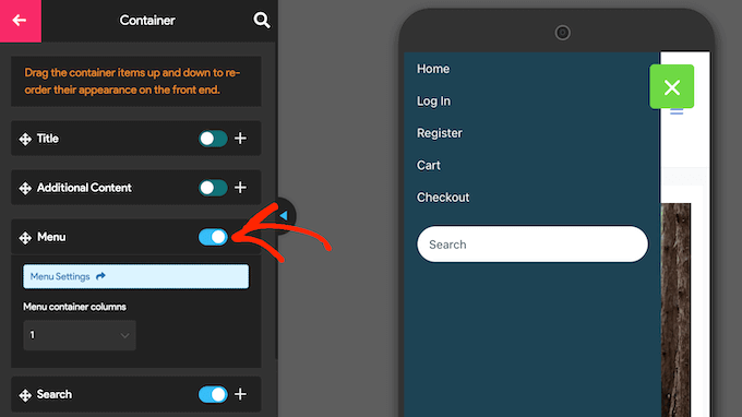 Expanding the WordPress navigation menu settings