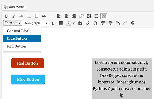 Custom styles in WordPress post editor