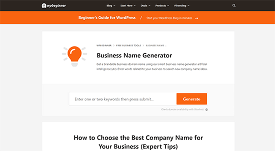 Business name generator