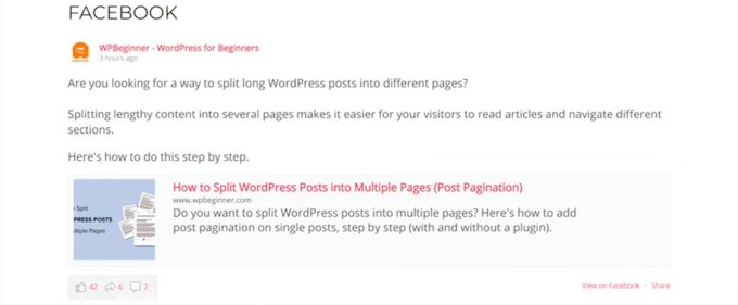 Embed Facebook status posts in WordPress blog